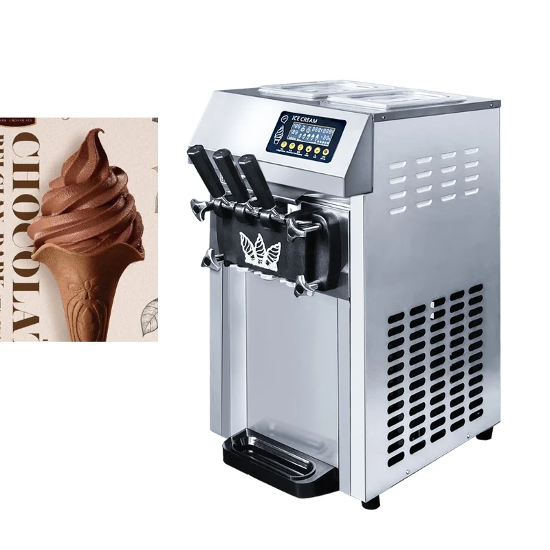 Popular portable table top soft serve ice cream machine three flavors