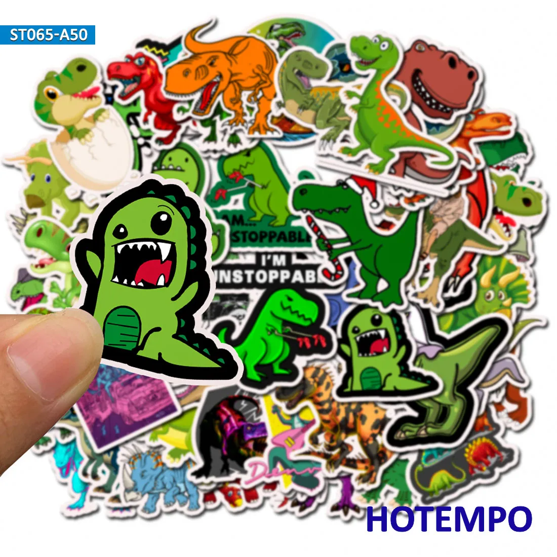 50pcs Cute Dino Anime Dinosaur Stickers for Boy Children Kids Gift Scrapbooking Stationery Mobile Phone Laptop Cartoon Stickers