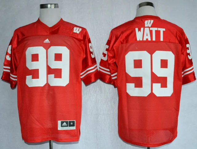 Цвет: желтый Stitiched, Wisconsin Badgers, J.J Watt, Russell Wilson, Melvin Gordon III Jersey - Цвет: Цвет: желтый