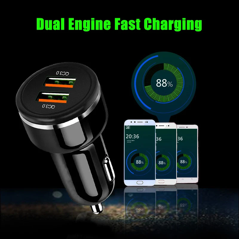 Автомобильное зарядное устройство для телефона Dual USB с функцией защиты AIpower Seven быстрая зарядка автомобильное зарядное устройство FKU66