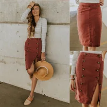 Прямые продажи, сексуальные женские юбки с однотонными юбками средней длины с гвоздями и вилками