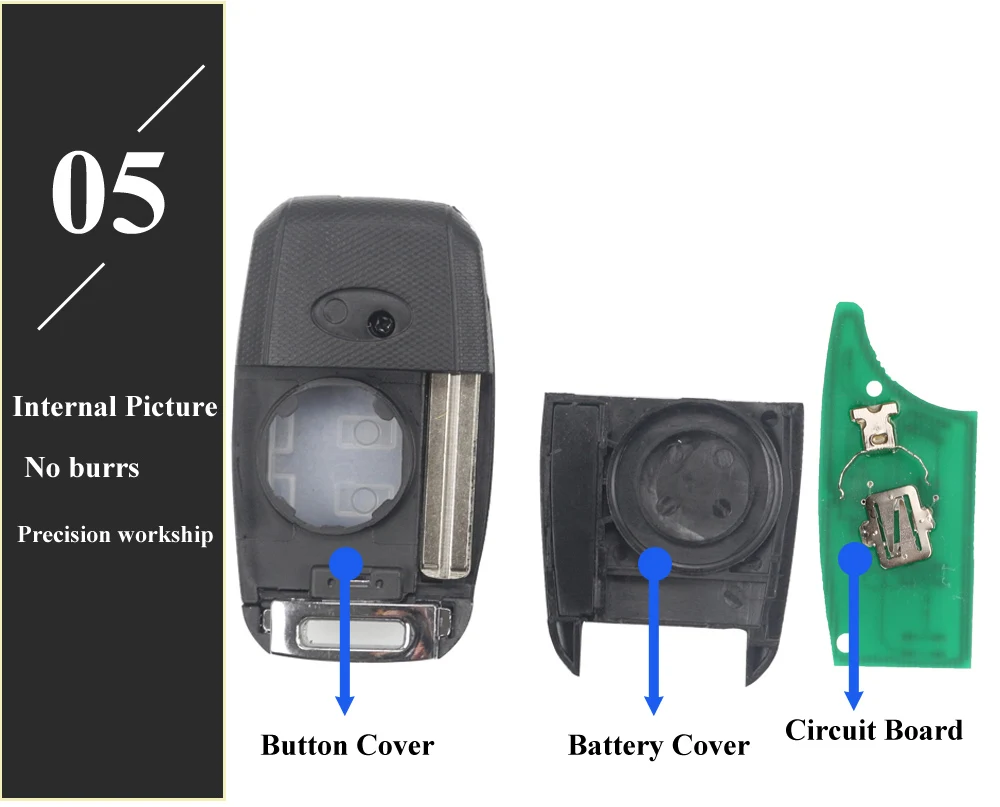 Keyforkess 3 pulsanti telecomando Flip Car Key 433MHZ ID46 ID70 Chip per Kia K3 Sorento Sportage 2013 2014 2015 Fob senza chiave - H8c2ab6d77f4f4081a87bf0be7a59d5505