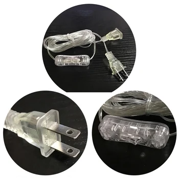 

3.5M Extender Transparent Wire EU/US Plug With On/off Switch For LED String Christmas Lights Home Garland Party Decoration
