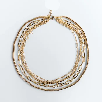 

Dvacaman 2020 New ZA Necklace Gothic Multilayer Link Chain Necklace for Women Hip Hop Retro Golden Metal Choker Necklace Jewelry