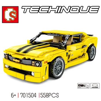 

Sembo 701504 Technic Series Yellow Sport Racing Car Vehicle Model Set Building Blocks Bricks Toys For Children Christmas gifts