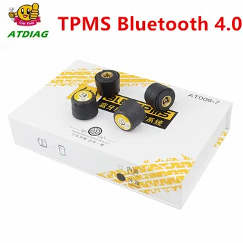

For Android/IOS Bluetooth 4.0 TPMS Real time Tire Pressure Alarm Monitor System 4 external sensors Universal For Cars