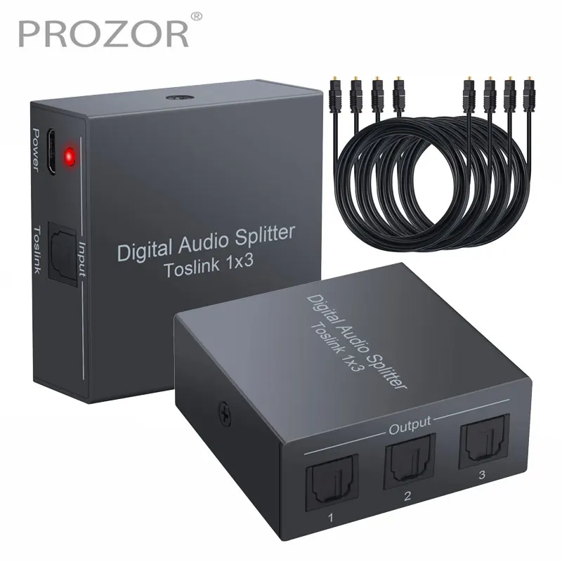3 way Spdif Toslink оптический цифровой аудио сплиттер один вход 3 выхода для PS3 STB Xbox VHS VCR LPCM 2,0 DTS с оптическим кабелем