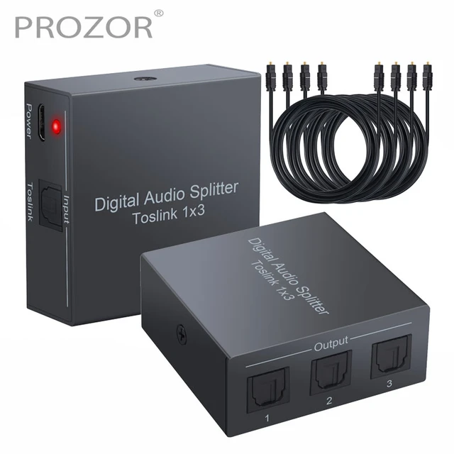 Ejecutar Especializarse expandir Divisor de Audio Digital óptico Spdif Toslink de 3 vías, una entrada, 3  salidas para PS3 STB Xbox VHS VCR LPCM 2,0 DTS con Cable óptico - AliExpress