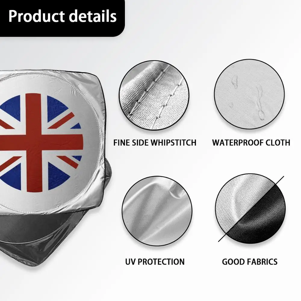 Car Sun Shade Cover Protector Windshield Visor Sunshade Union Jack UK Flag For Mini Cooper One S R50 R53 R56 R60 F55 F56 R58 R59
