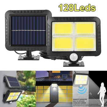 

COB 128 LED Solar Light Outdoor Solar Lamp PIR Motion Sensor Wall Light Waterproof Solar Powered Sunlight for Garden Decoration