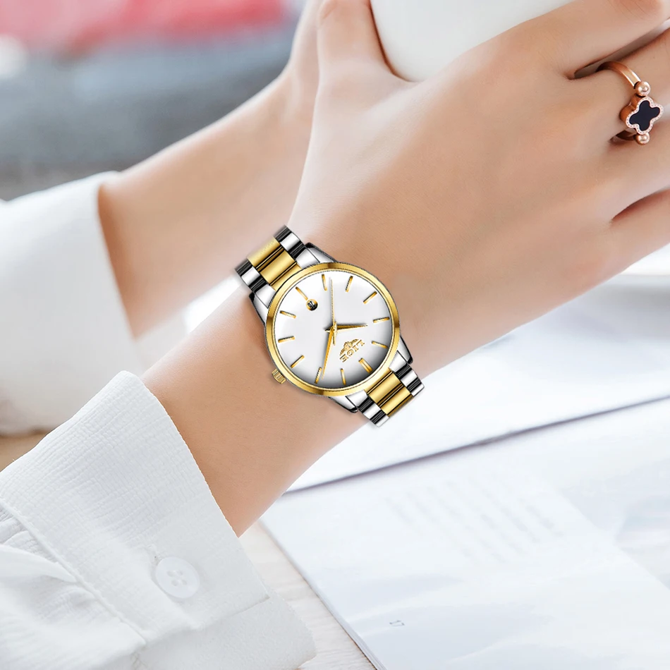 Relogio Feminino LIGE, новинка, золотые часы для женщин, часы для девушек, креативные стальные женские часы с браслетом, женские часы, Montre Femme