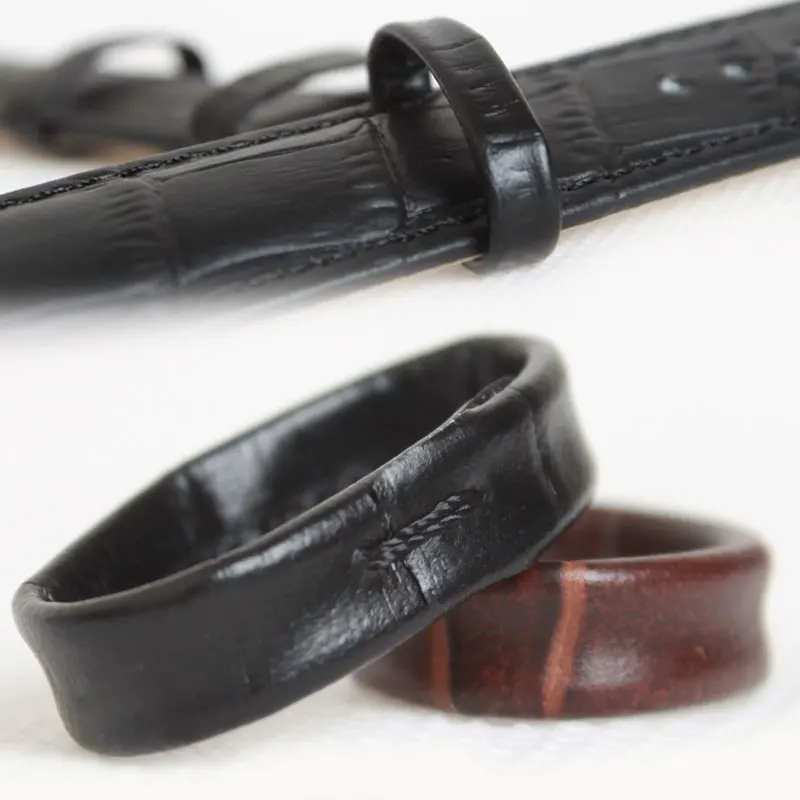 1PCGenuineLeatherWatchBandRingBuckleWatchStrapKeeperLoop