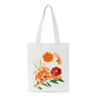 

Floral Flower Tree Plant Pattern Schoolgirl Canvas Bag Eco Mom Shopping Bag Fashion Women Handbags Tote Bag Casual Shoulder Bags