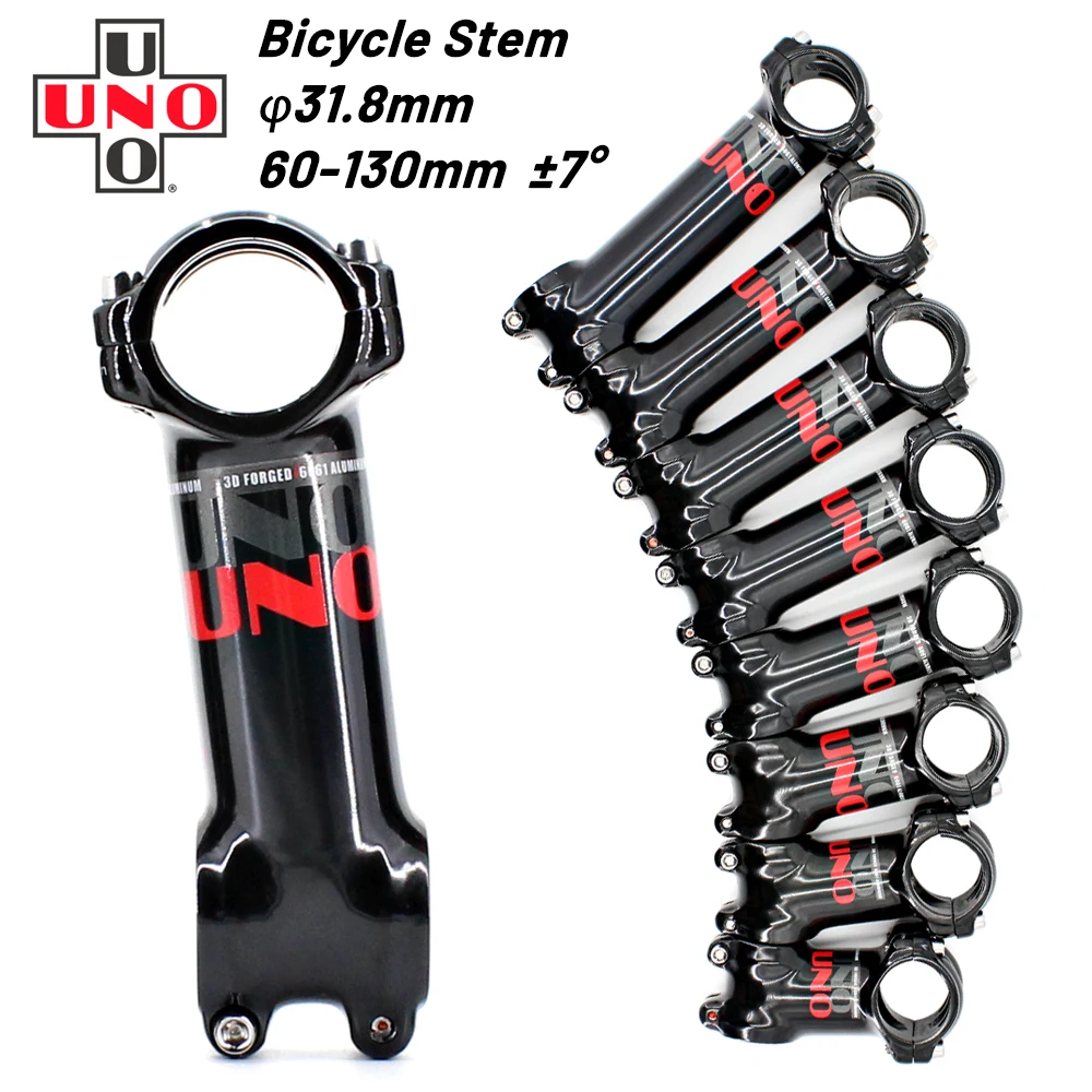 

UNO MTB Bicycle Stem 7 Degree Ultralight Aluminum Bike Stem 31.8mm 60-130mm Mountain Power Parts Road 7 Bicycle Power Parts Stem