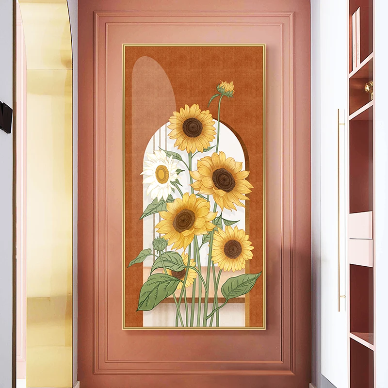 Waliicorners Flower Landscape Posters Plant Leaves Decoration Wall Art Nordic Sunflowers Canvas Painting 5 H8c2b88b7ce9c4418af252eeec823f7d95