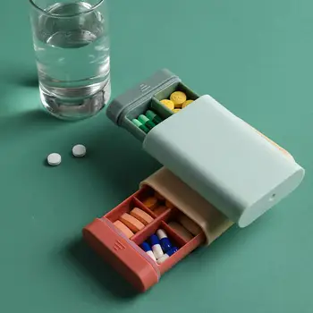 

6 Grids Pill Box Holder Organizer Dugs Portable Mini Pill Case Medicine Box Pills Boxes Container Cutter Bottle Secret Stash