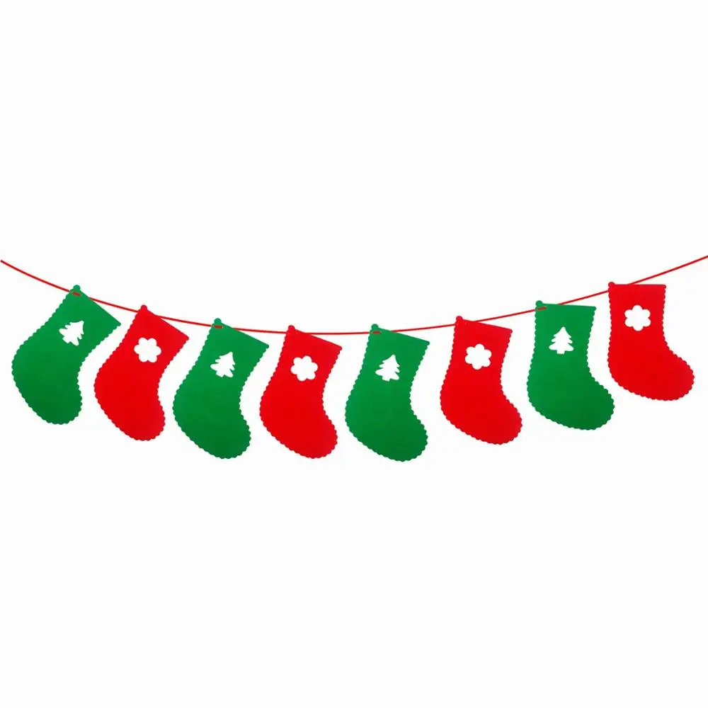 Новогодняя Рождественская гирлянда с изображением флага и елки, рождественские украшения, рождественские украшения для дома, Рождественский Декор Noel Navidad - Цвет: Socks