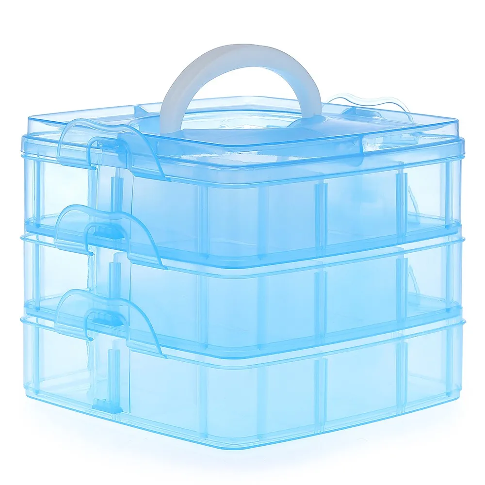 3 Layer Stack Fishing Tackle Utility Box Lure Bait Hook Swivel Accessories Storage Box Case