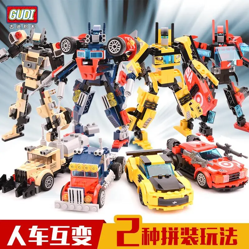 

New Music New Goood 8708 Educational Splicing Toys Building Blocks DIY Transformation Toy Jingang CHILDREN'S Toy