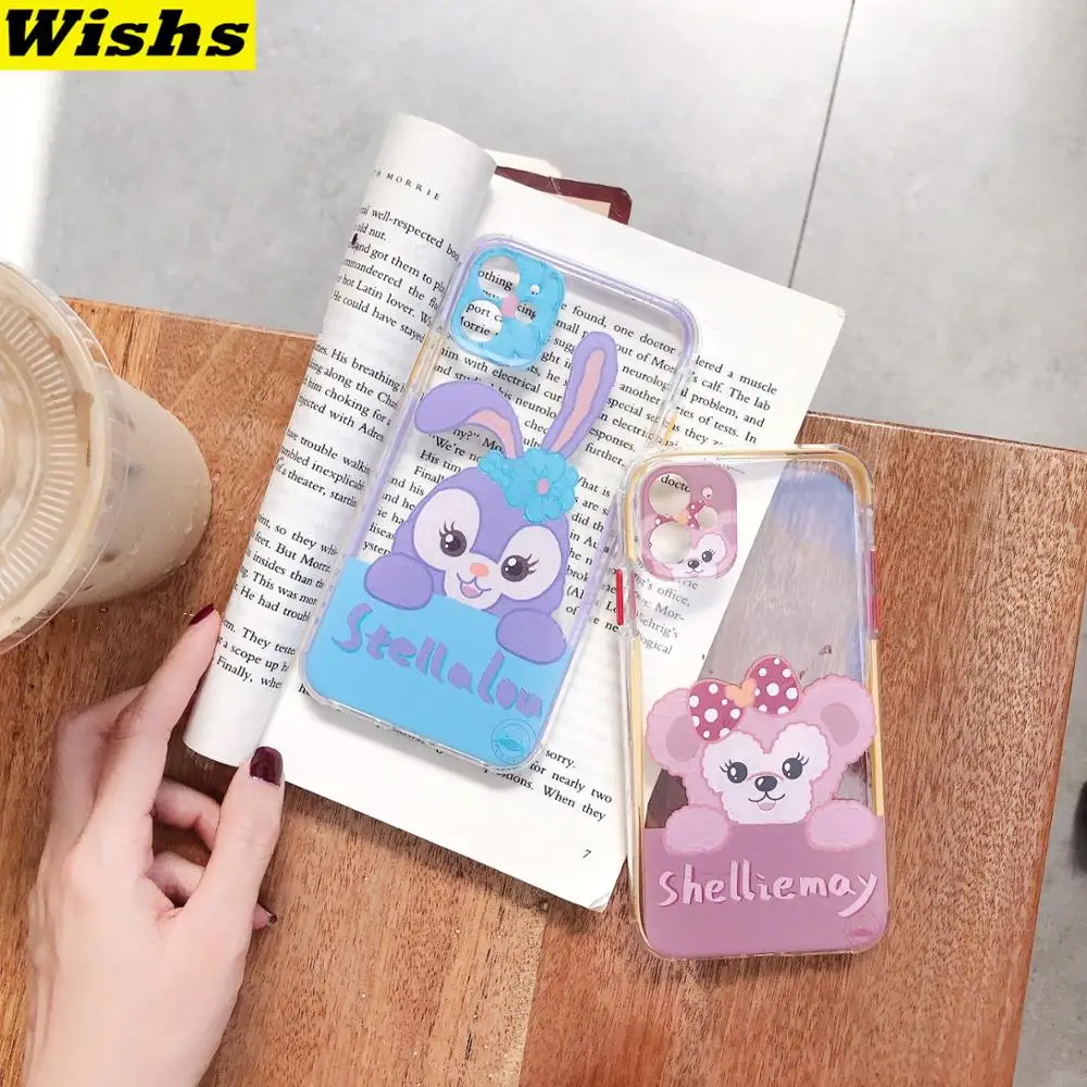 

Cartoon ShellieMay Bear Stellalou rabbit Clear Girl Phone Case For iPhone 11 Pro MAX XR Xs Max 7 8Plus Full Lens Protective case