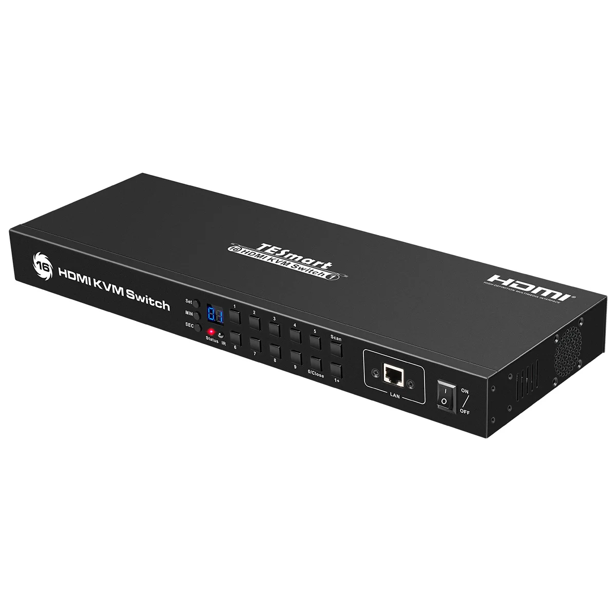 TESmart 4K UHD 16 портов HDMI KVM переключатель консольный переключатель для монтажа в стойку с 8 шт 5 футов KVM кабель USB 2,0 устройство 16 портов Входное управление