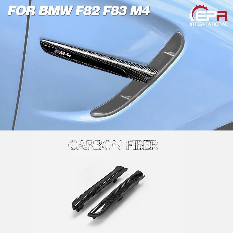 

Car-styling Carbon Fiber Side Front Fender Emblem Glossy Finish Wheel Arch Cover Garnish Tuning Trim Fit For BMW Real F82 F83 M4