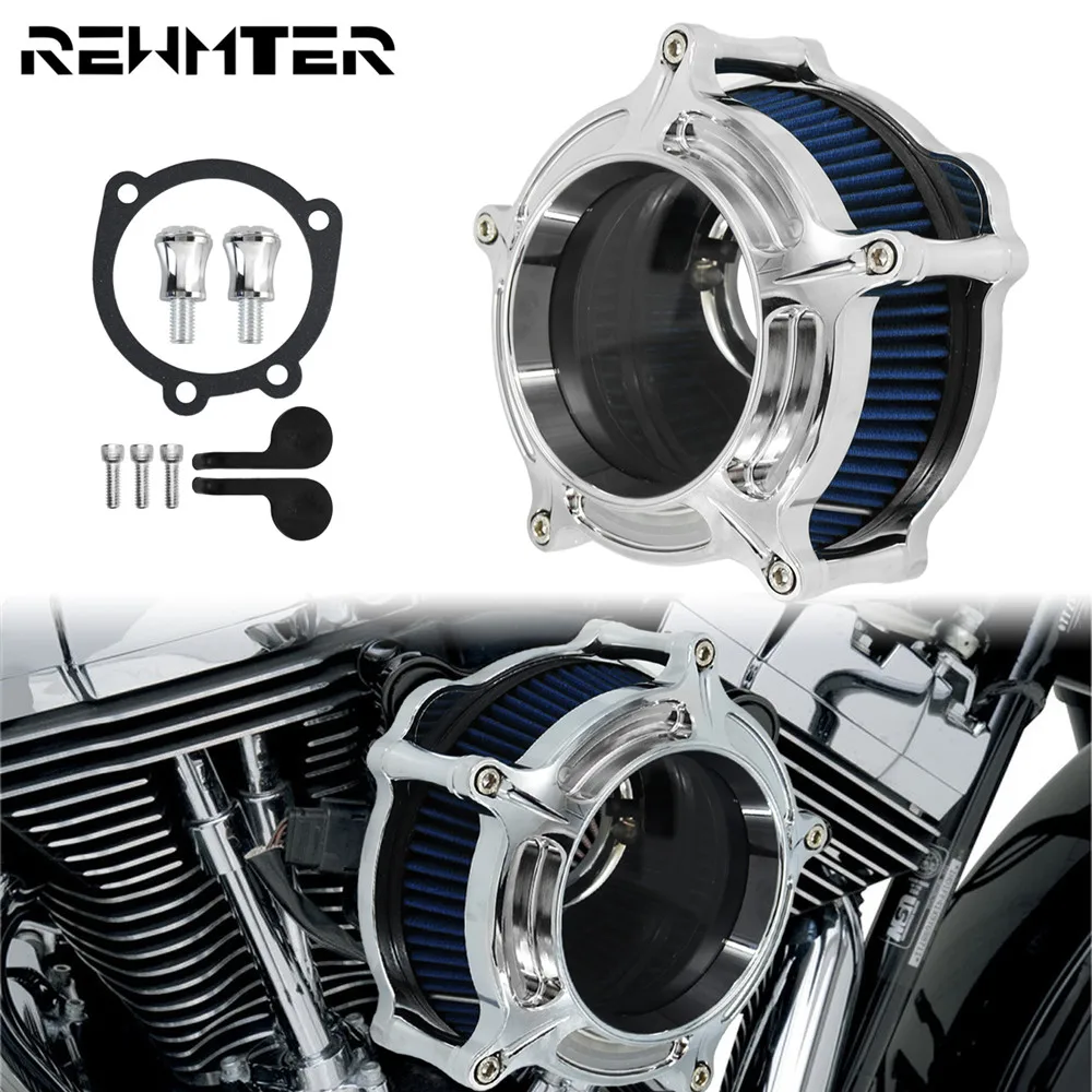 Motorcycle Air Filter Aluminum Blue Intake Transparent Cleaner For Harley Touring 00-20 Electra Glide Sportster XL04-19 Dyna | Автомобили