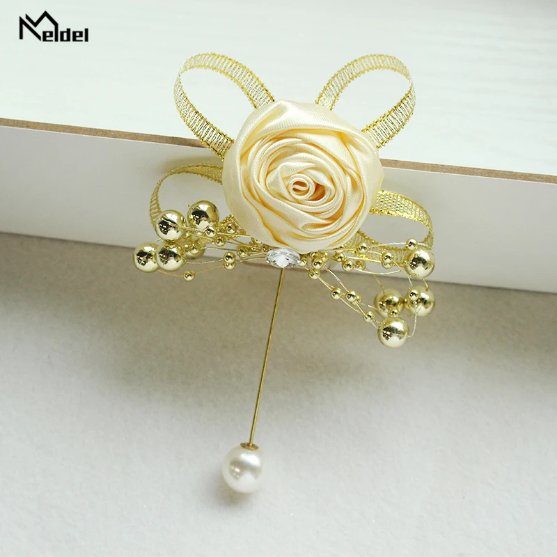 Beige Meldel, Мужская бутоньерка для костюма, корсаж на булавке, цветы, искусственные Свадебные корсажи и броши, корсажи для свадьбы, свадьбы, выпускного, выпускного бала - Цвет: Beige