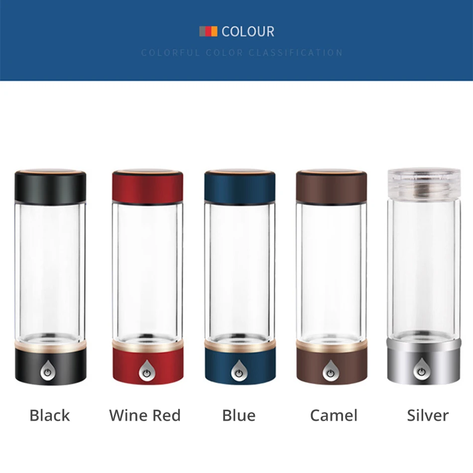 High Quality Hydrogen Water Generator Rechargeable Portable Water Ionizer Seperate H2 and O2 High Pure hydrogen PET Bottle