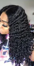 Peluca brasileña de ondas profundas prearrancada, peluca con malla frontal y pelo de bebé, 13x4, para mujeres negras