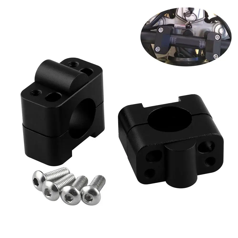 2шт 22 мм 28 мм внедорожный мотоцикл зажим с адаптером черный руль из алюминиевого сплава жир бар рейзер крепление мотоцикл руль адаптация