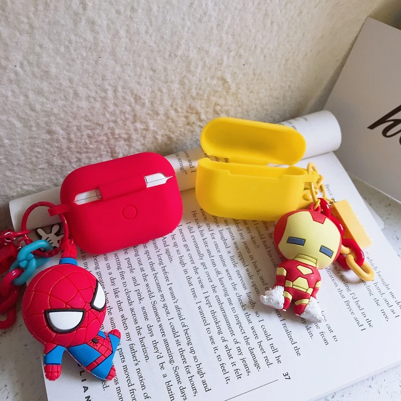 Marvel Капитан Америка Железный человек паук кукла кулон чехол для наушников для Apple Airpods Pro 3 силиконовый чехол для наушников funda
