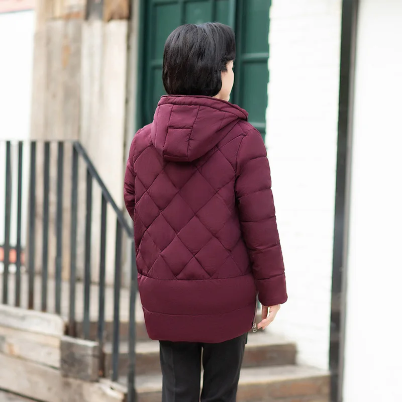 

Autumn And Winter New Style Middle-aged Cotton-padded Clothes Women's Short Middle-aged Women Dress Thick Coat Cotton Coat-of La