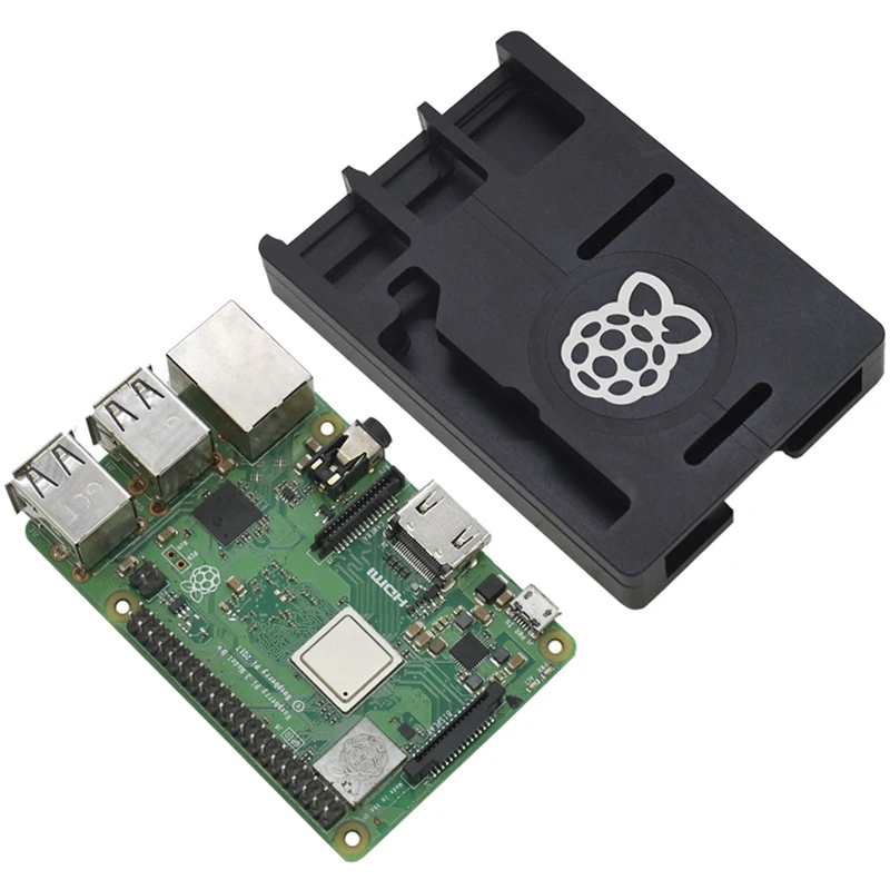 Raspberry Pi 3 Model B+ чехол черный алюминиевый корпус с ЧПУ ультратонкий металлический корпус с четырехъядерным процессором 1,4 ГГц 64 бит Cpu Wifi и Bluetooth
