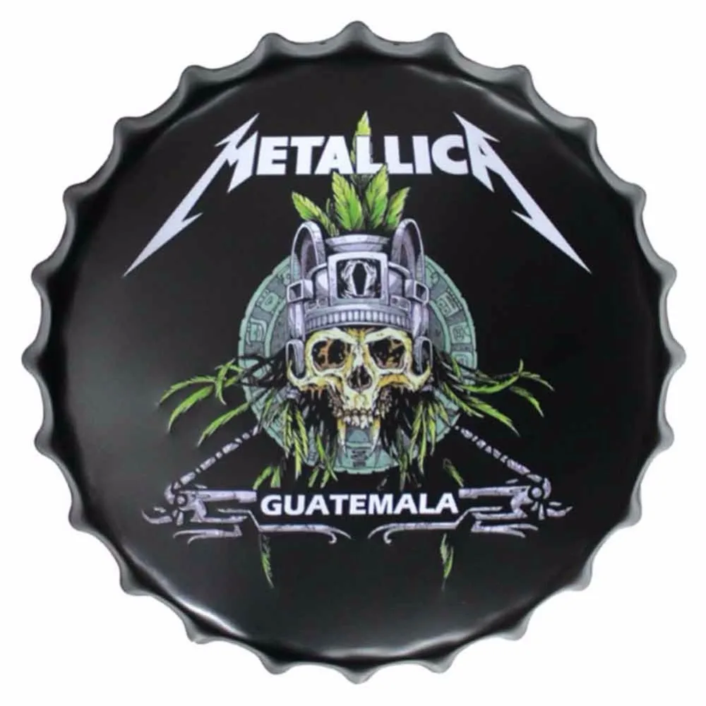 P2018 Creative Big Bar Beer Caps Hanging Ornaments Tinplate Cafe Shop Wall Decor 40 CM In Diameter Style Retro Strap PGM