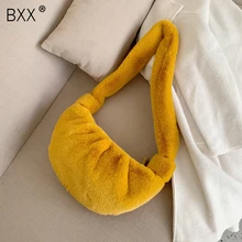 [BXX] женские сумки через плечо из искусственного меха, новинка, зимняя теплая сумка через плечо, женские дорожные сумки, сумочка для пышек HI997