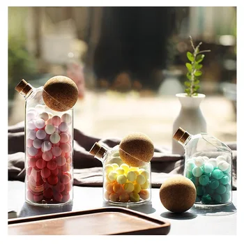 

Creative Glass Kitchen Storage Bottles Candy Jars with Two Cork Sugar Coffee Pasta Container Kitchen Storage Jars
