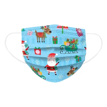 

100pcs Disposable Face Mask Children's Printed Disposable Masks Solid In Stock Covers Mouths Disposable Christmas halloween