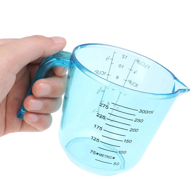 1PCS 300ml Plastic Measuring Cup High Quality Clear Scale Show Transparent Mug Pour Spout Measuring Device