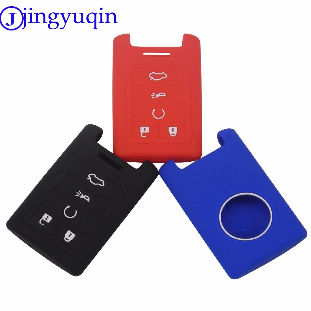 Jingyuqin 10 шт. 5 кнопок Автомобильный ключ силиконовый чехол для Cadilac ATS SRX DTS CTS STS XTS