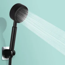 

Bathroom Shower Head Holder Stainless Steel High Pressure Showerhead Rainfall Nozzle Sprayer Accessories Hose Bracket Set Black