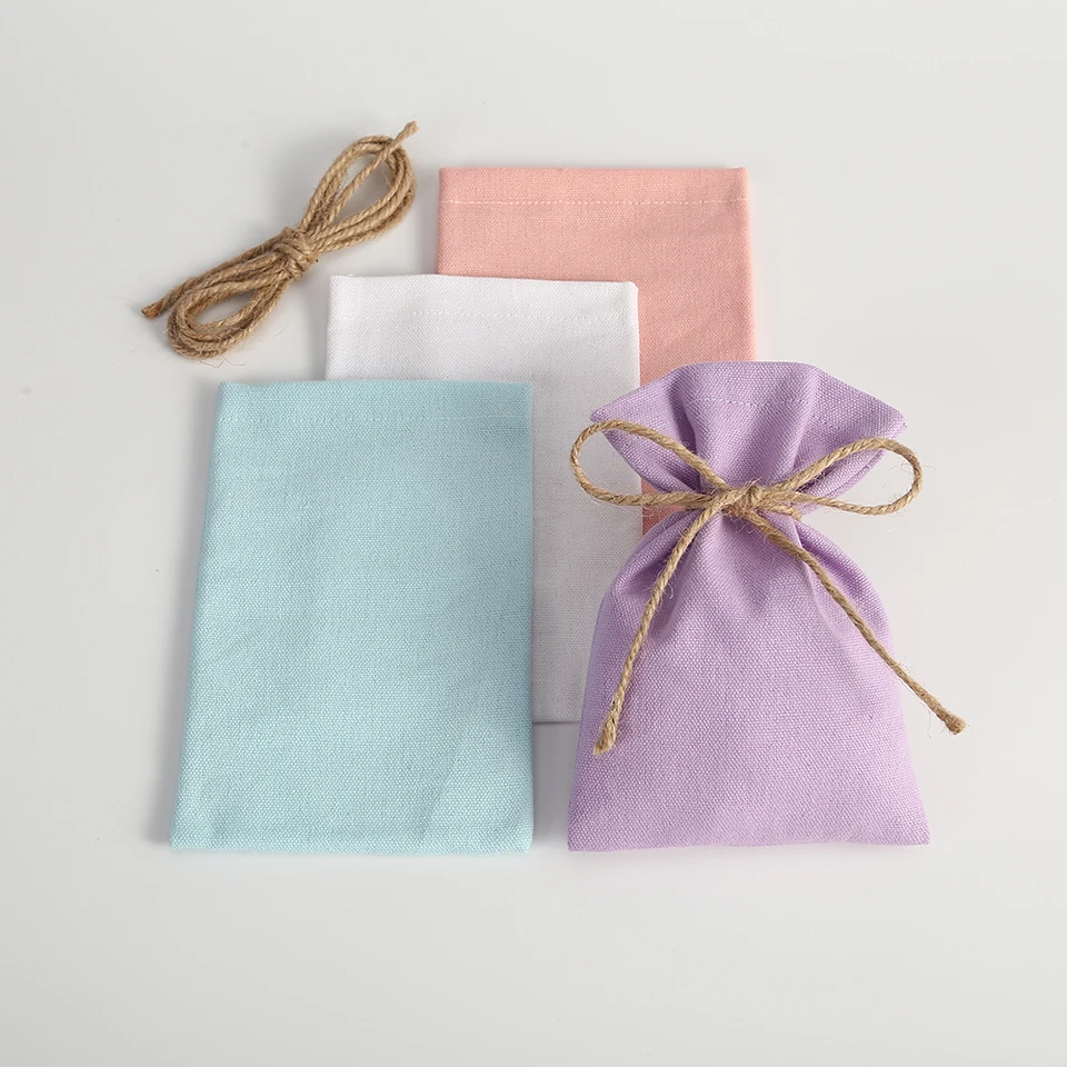 50 Sacchetti Regalo In Iuta Con Coulisse Rosa 7x9 Cm - WedDecor, Per Bomboniere E Piccoli Regali