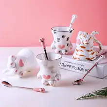 Кошка коготь чашка кофе офис Домашний мультяшный любимец девушка сердце креативная керамическая чашка для воды