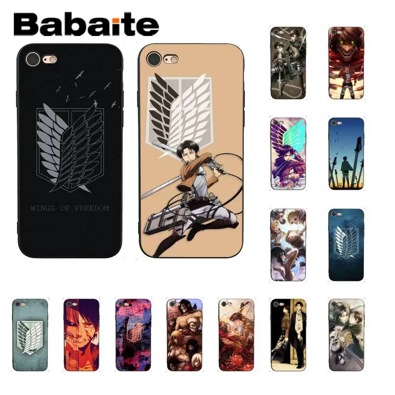 Мягкий чехол для телефона Babaite из аниме атака на Титанов японский черный iPhone 8 7 6 6S
