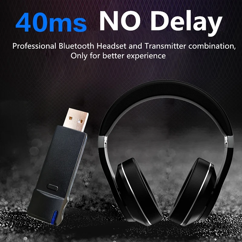 Bluetooth наушники + USB передатчик для ТВ ПК Беспроводные с ушами HiFi стерео игровая