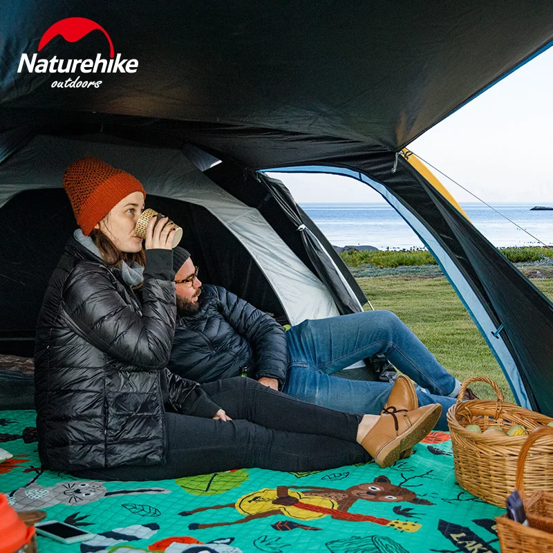 Палатка Naturehike на 3 человек для всей семьи большая двухслойная с защитой от ветра и