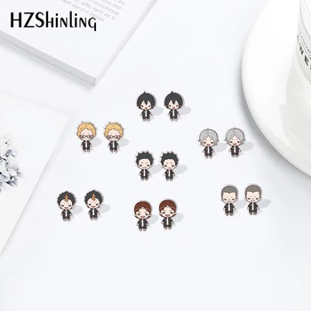 

Cartoon Volleyball boys Anime Acrylic Earrings Shrinky Dinks Crafts Handmade Ear Jeweley Accessories for girls epoxy