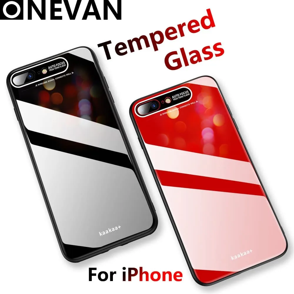 

Plain Color Hard Glass Phone Case For Apple iPhone 8 7 6 6S Plus X XR XS MAX Pink Black Red Slim Protective Fashion Cover White