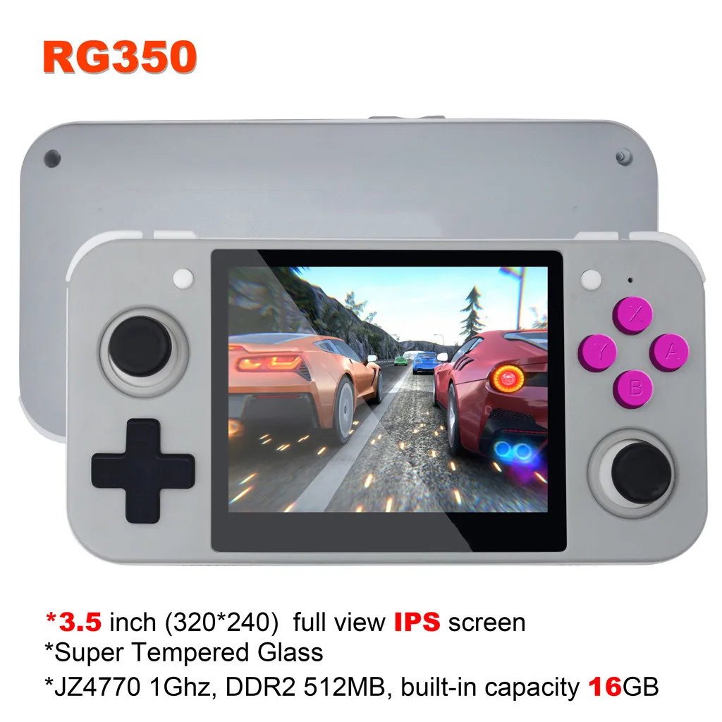 Новая игровая консоль RG350 в ретро стиле, встроенные классические игры 2500, 3 дюйма, ips экран, портативная игровая консоль, внешний аккумулятор, игра z1216#4