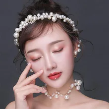 Fxmimior Золотая повязка на голову для невесты головной убор для волос лоза для невесты Birdal аксессуары для волос